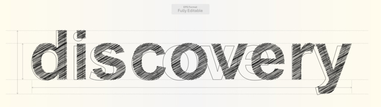 Discovery Word with Precise Typography Lines for Business Design