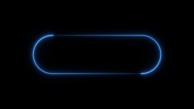 Neon retro style name placeholder neon sign board 4K. Empty title space intro reveal shiny glowing rectangular frame for nightclubs- 4k black background icon animation