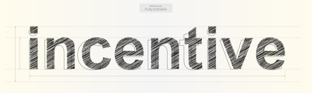 Incentive Word with Precise Typography Lines for Business Design