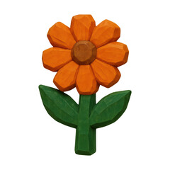 Obraz premium PNG Colorful carved wooden flower