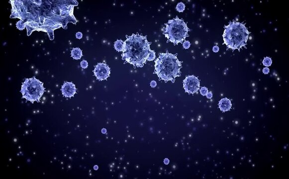 Microscopic World: A surreal journey into the unseen realm reveals a cluster of microscopic entities floating in a tranquil environment.