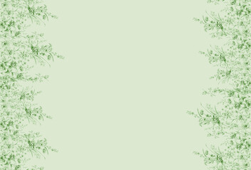 Obraz premium Abstract Geometric Floral Scarf Pattern: Luxury Traditional Baroque Damask Ornaments and Vintage Ethnic Medallion Frame Layout with Central Copy Space for Trendy Fashion Soft Green