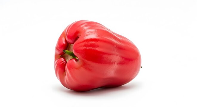 A single red rose apple isolated on white background