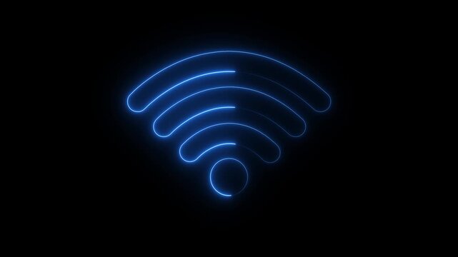 Wireless and WiFi Animation Wi-Fi Signal Symbol Internet Connection and Remote Internet Access for Modern Technology and Network Communication Projects