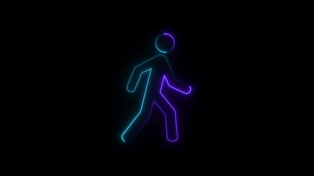 A Person Walking or Walk Sign Animation for Apps and Websites Pedestrian Guidance and User Interface Graphics
