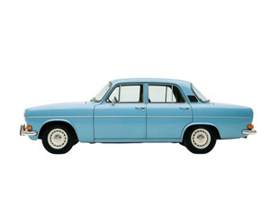 Fototapeta premium Light Blue Classic Car Side View Isolated