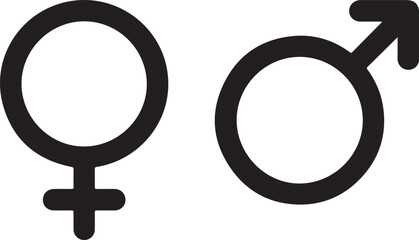 Male and female gender symbols icon set © Masud