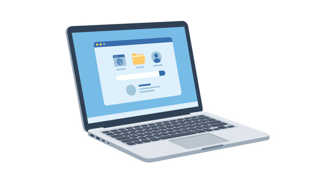 Laptop computer with a web browser window on the screen