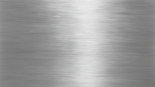 Close-up brushed metal surface with fine linear striations and subtle central highlight for industrial backgrounds