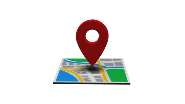 3D map pin GPS location icon for navigation travel and business directions on Transparent Background