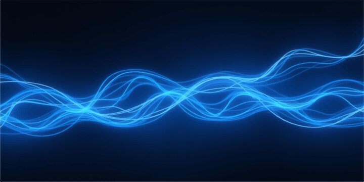 Abstract luminous blue energy wave gradient background design, smooth flowing oscillation pattern, modern digital art visualization, elegant minimalist composition