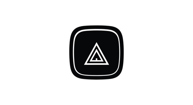 triangle within rounded square silhouette geometric shape