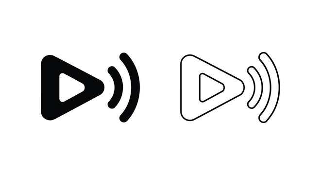 play button icons silhouette triangle symbol media