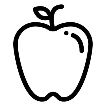Fresh Organic Apple Line Icon