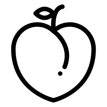 Juicy Sweet Peach Line Icon
