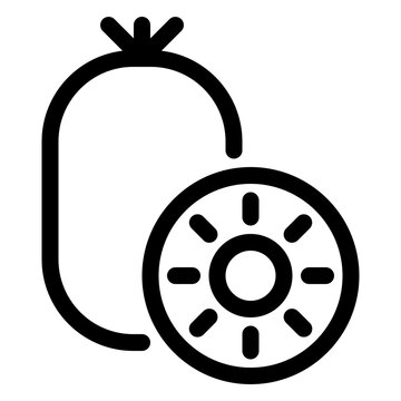 Sliced Kiwi Fruit Line Icon