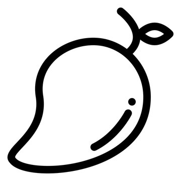 Ripe Mango Fruit Line Icon