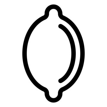 Sour Lemon Fruit Line Icon