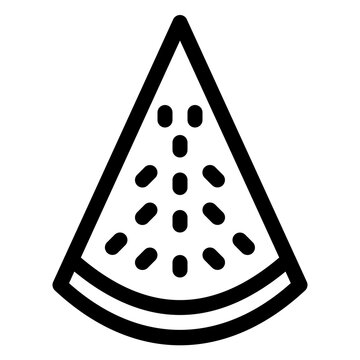 Sweet Watermelon Slice Line Icon