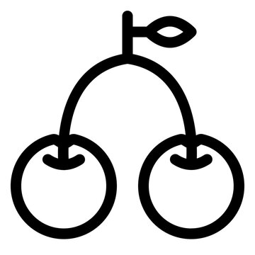 Sweet Twin Cherries Line Icon