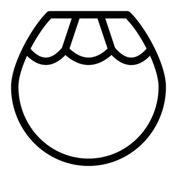 Tropical Whole Coconut Line Icon