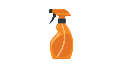 Obraz premium Tangerine colored plastic spray bottle with a dark trigger, intended for household cleaning, sanitation, and maintenance equipment in a clean vector style.