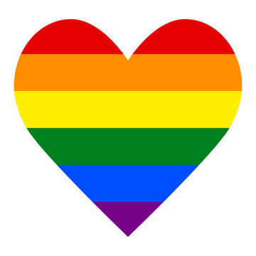 LGBT flag in the shape of a heart