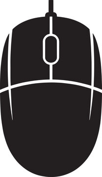 Classic black computer mouse with two buttons and a scroll wheel