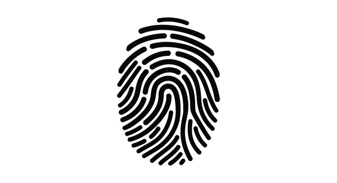 fingerprint pattern silhouette black white background identity