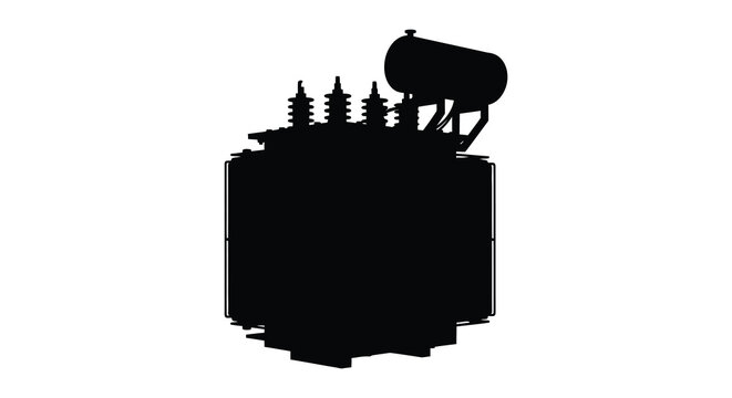 electrical transformer silhouette black white background power