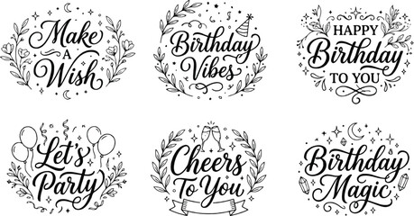 Birthday wishes and greetings illustrations © Tamanna