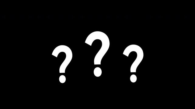 Question Marks Pop Up and Swaying Animation with Alpha Channel, 4K