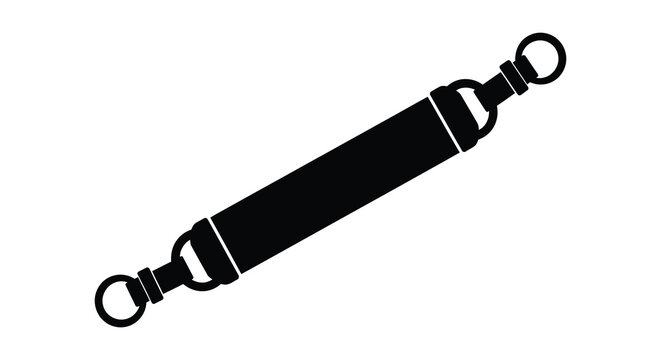 Black strap with metal buckles isolated silhouette