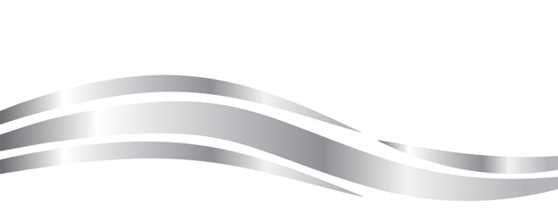 Fototapeta na wymiar Flowing silver waves and swooshes with gradient for a luxurious border or footer on a certificate, banner