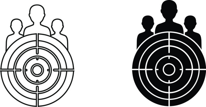 Silhouette people target practice illustration