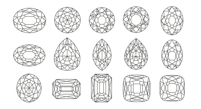 Various cut gemstones and diamonds.