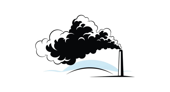 Industrial pollution smoke stack emission.