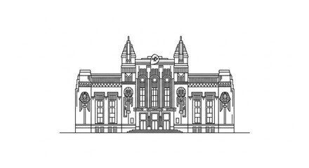 Obraz premium Large Building With Two Towers.