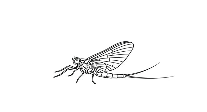 Mayfly Insect Macro Closeup View.