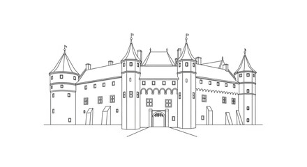 Obraz premium Large Castle with Multiple Towers.