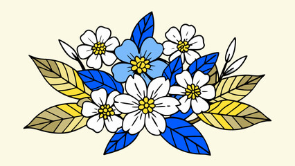Fototapeta premium bouquet of flowers on a white background