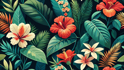 Fototapeta premium seamless pattern with flowers