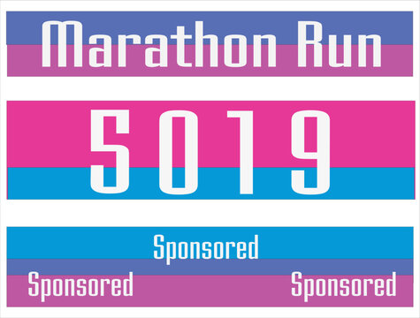 Bib number for marathon run