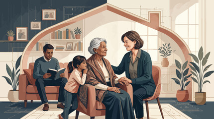 Fototapeta premium Family bonding and reading together at home.