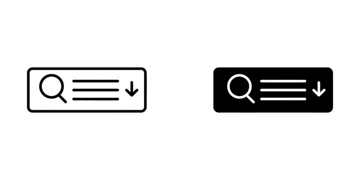 Search bar interface icon with filter and download interface download magnifying business technology management navigation