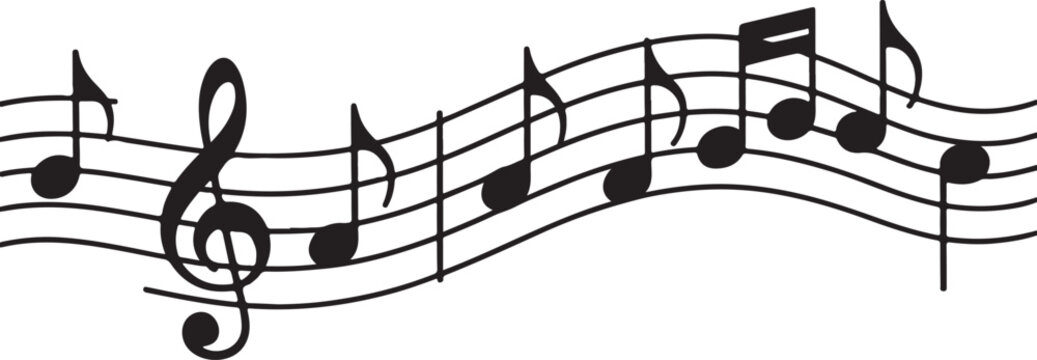Simple musical notes sheet music treble clef vector