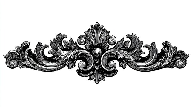 Ornate decorative border with scrolls, swirls, and floral elements in a vintage style