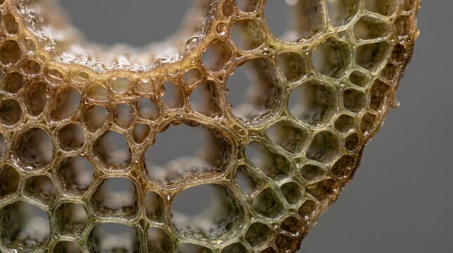 Creative Honeycomb texture, close-up, bee hive pattern, natural wax structure 2k