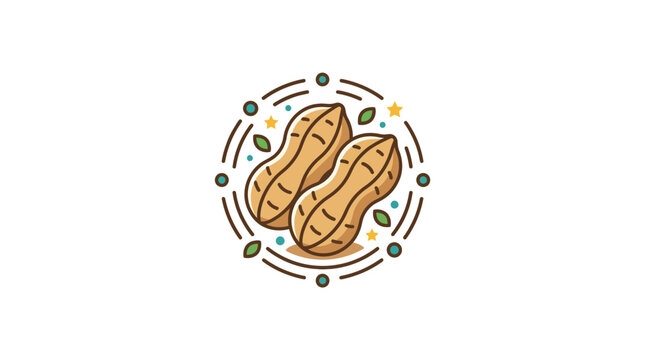 Hand-drawn Peanuts with Decorative Elements Illustration
