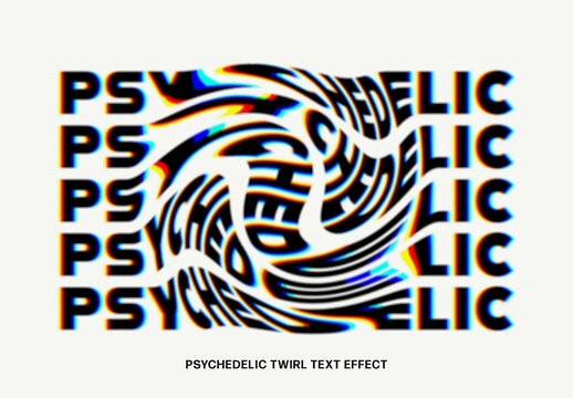 Psychedelic Twirl Text Effect &ndash; Distortion Typography for Logo, Poster & Branding (PSD)